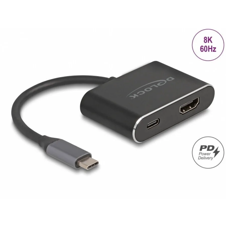 Delock Usb Type C To Hdmi Adapter Dp Alt Mode 8k Hdr + Pd 100w Delock 64199 - Image 1