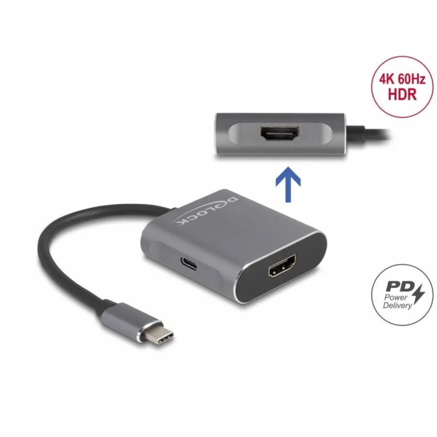 Delock Usb Type C Adapter Dp Alt Mode To 2 X Hdmi 4k60hz Mst + Pd Delock 87805 - Image 1