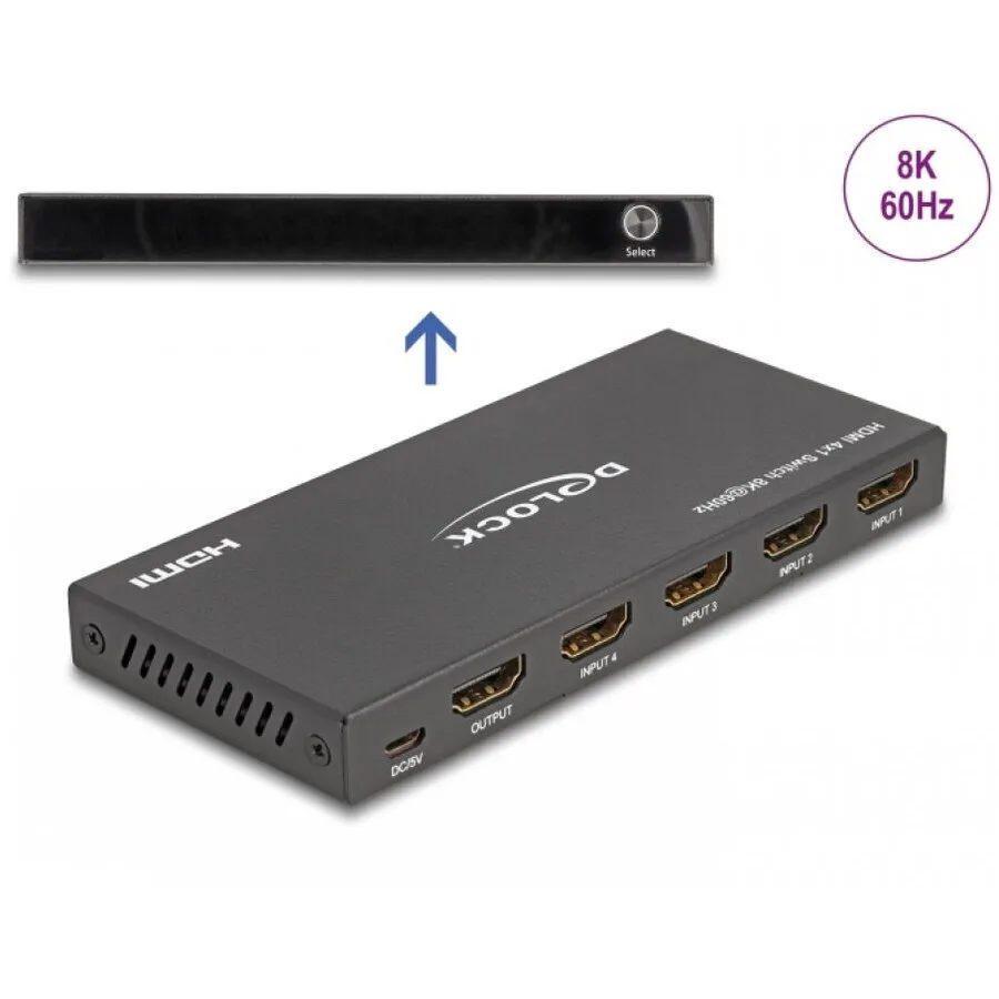 20250924094827_delock_hdmi_switch_4_ports_8k60hz_4k144hz_delock_18604.jpeg Delock Hdmi Switch 4 Ports 8k60hz/4k144hz Delock 18604 - Image 1
