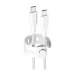 Empower by PanzerGlass Braided USB 2.0 Cable USB-C male - USB-C 240W PD Λευκό 2m EM86681