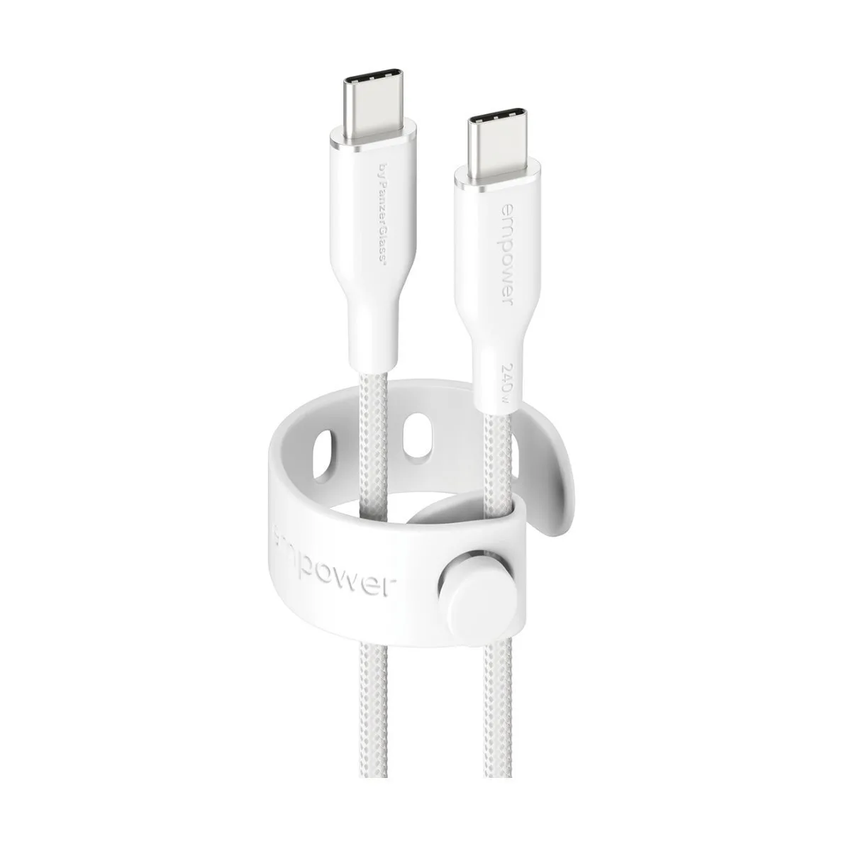 Empower by PanzerGlass Braided USB 2.0 Cable USB-C male - USB-C 240W PD Λευκό 2m EM86681 - Image 1