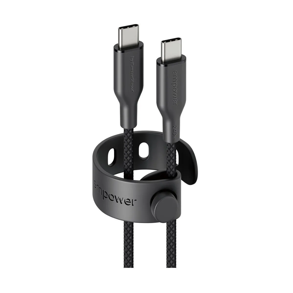 Empower by PanzerGlass Braided USB 2.0 Cable USB-C male - USB-C 240W PD Μαύρο 2m EM32448 - Image 1