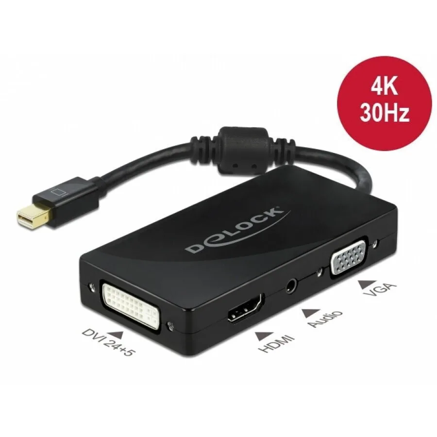 DeLock Μετατροπέας DisplayPort male σε 3.5mm / DVI-I / HDMI / VGA female 1τμχ 62073 - Image 1