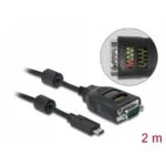 Delock Usb Type C To Serial Rs-232 Db9 Ftdi Cable Led 2m Delock 90414