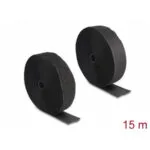 Delock Hook--loop Roll 15m X 50mm Heavy-duty Black Delock 20854