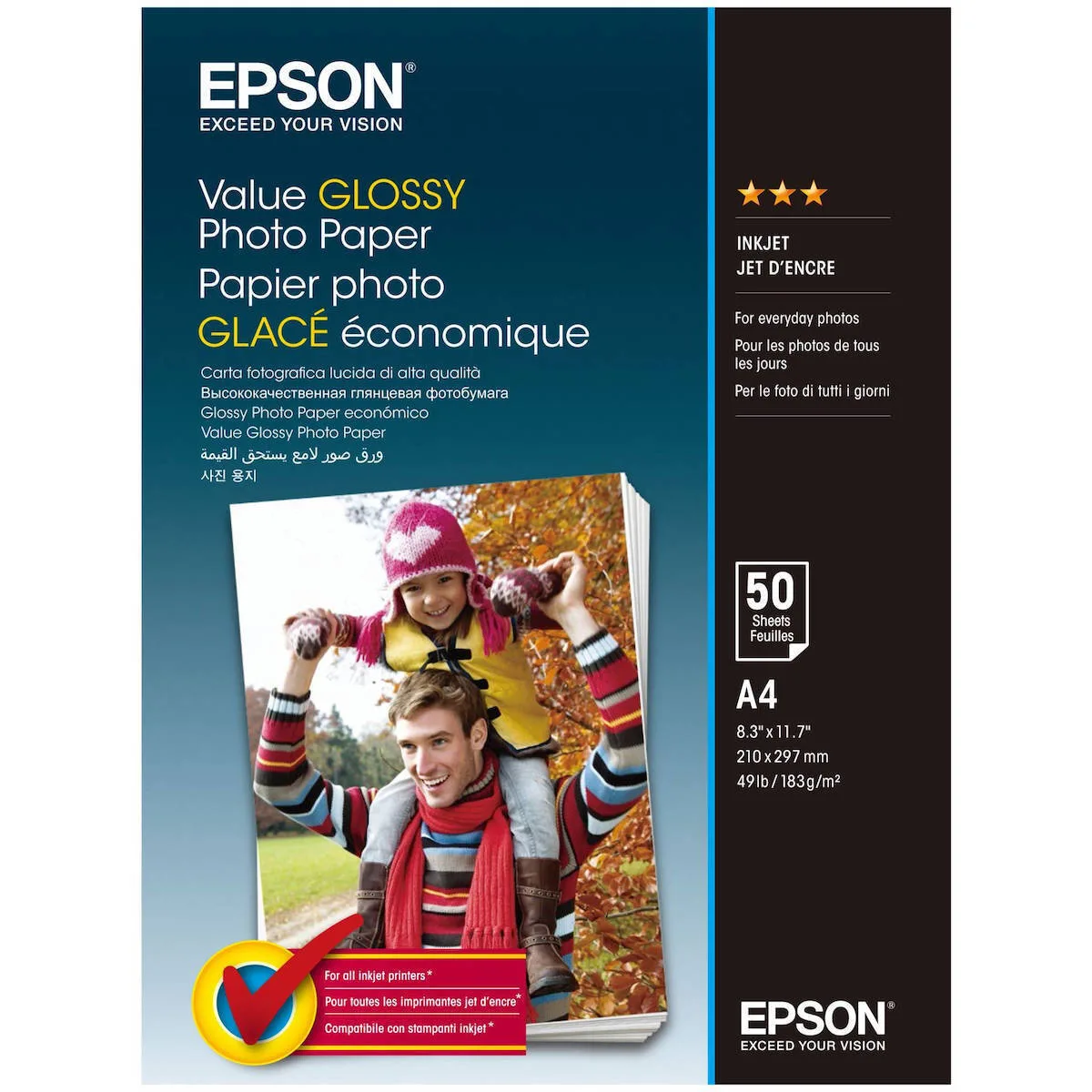 20251003171905_epson_value_glossy_fotografiko_charti_a4_21by30_183gr_m_gia_ektypotes_inkjet_50_fylla_c13s400036.jpeg Epson Value Glossy Φωτογραφικό Χαρτί A4 (21x30) 183gr/m² για Εκτυπωτές Inkjet 50 Φύλλα (C13S400036) - Image 1