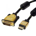 Roline Cable DVI-D male - HDMI male 10m Μαύρο (11.04.5895-5)
