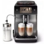 Saeco GranAroma Deluxe Αυτόματη Μηχανή Espresso 1500W Πίεσης 15bar για Cappuccino με Μύλο Άλεσης Μαύρο/Ασημί