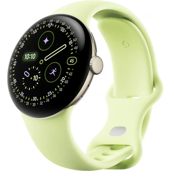 Google Pixel Watch 4 Aluminium 41mm με Παλμογράφο (Champagne Gold Aluminium Case/Lemongrass Active Band) - Image 1