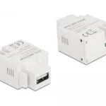 Delock Keystone Module Usb Type-a Charging Port 2.1 A White Flat White Usb A Terminal Female Female