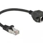 Delock Network Cable Extension S Ftp Rj45 Male To Rj45 Female Cat.6a 25 Cm Black