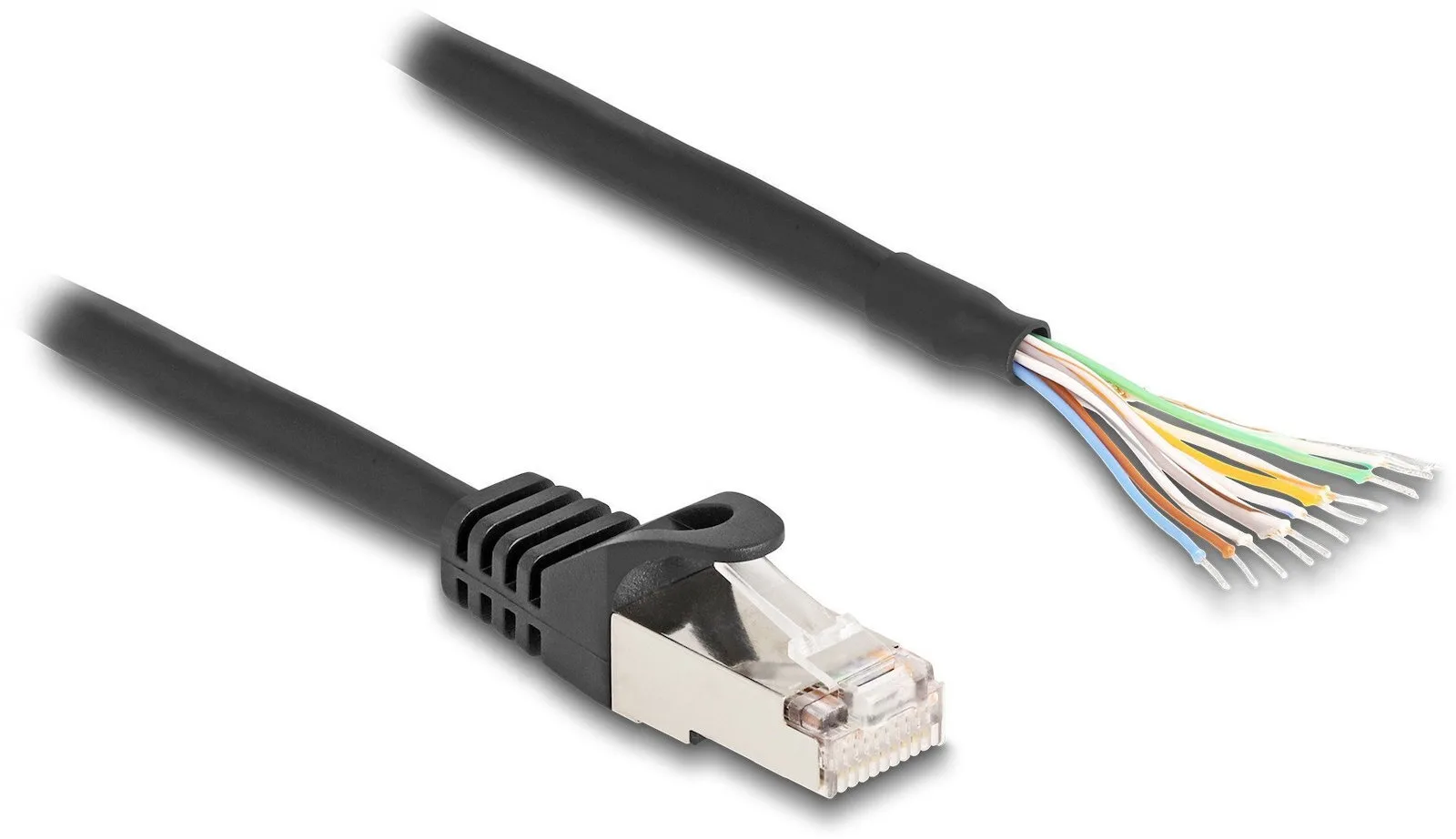 20251010152018_delock_network_cable_rj_50_m_to_no_connector_25_cm_s_ftp_molded_without_hooks_black.jpeg Delock Network Cable Rj-50 M To No Connector 25 Cm S Ftp Molded Without Hooks Black - Image 1