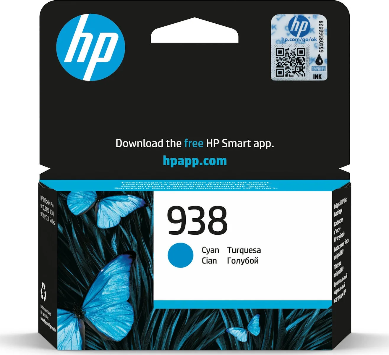HP 938 Γνήσιο Μελάνι Εκτυπωτή InkJet Κυανό (4S6X5PE) - Image 1