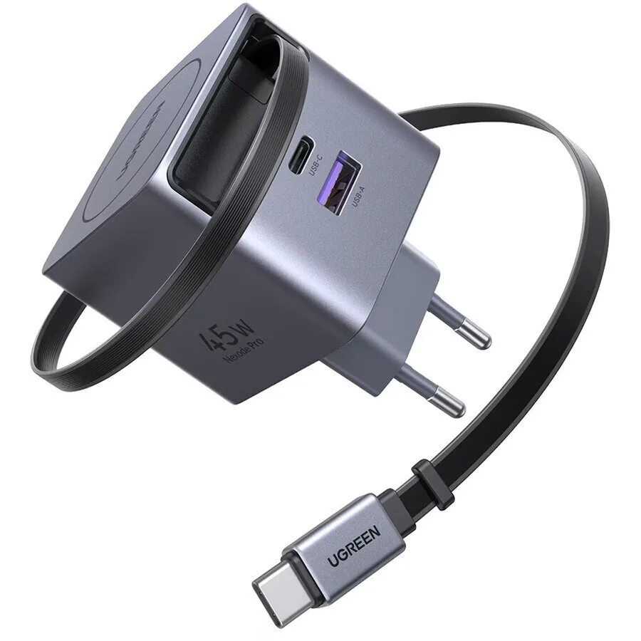 Ugreen Φορτιστής με Θύρα USB-A και Θύρα USB-C και Καλώδιο USB-C 45W Γκρι (X614) - Image 1