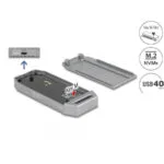 DeLock External Θήκη για Σκληρό Δίσκο M.2 SATA III NVME με σύνδεση USB 3.2 σε Γκρι χρώμα 42033