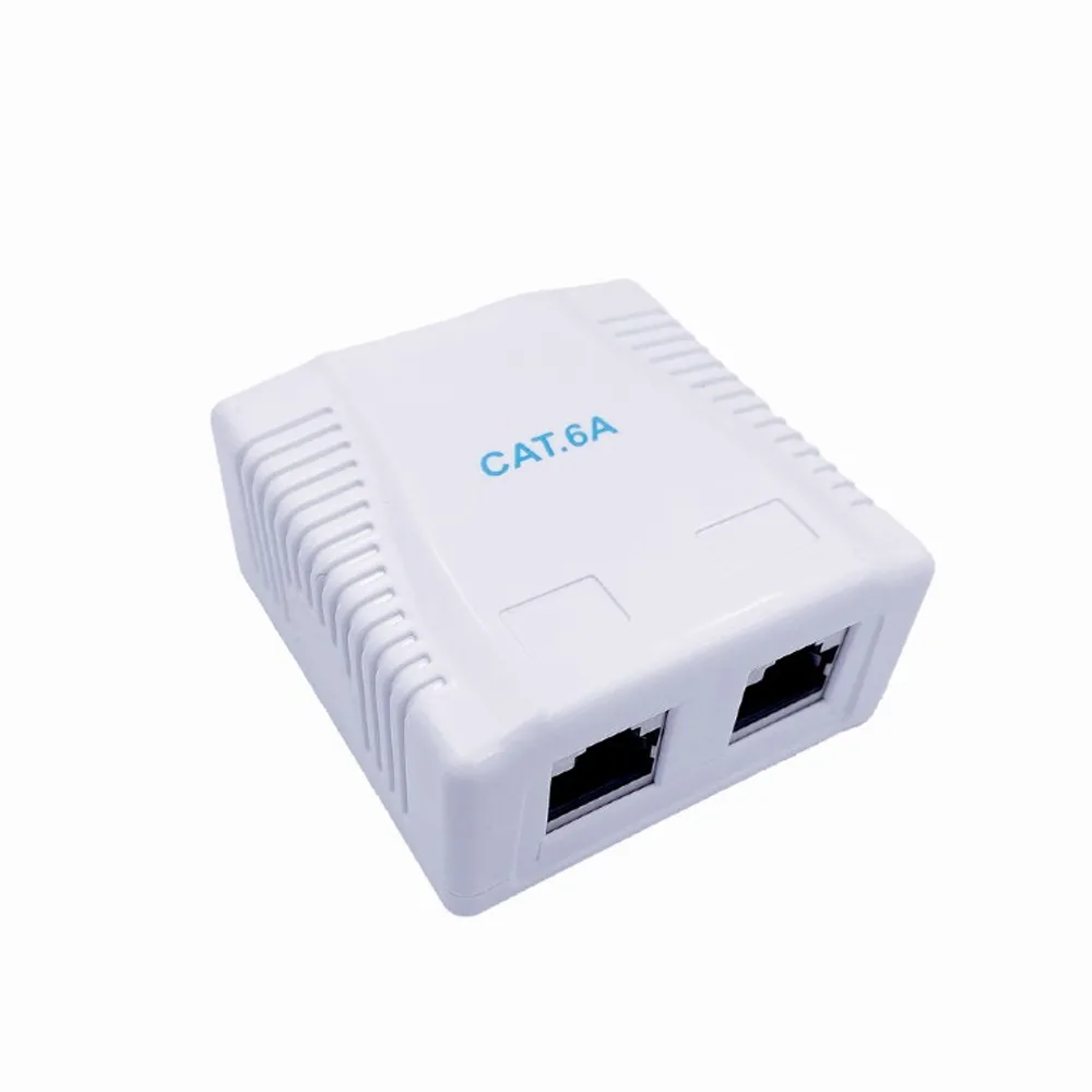 Cablexpert Cat6a Ftp Double Port Surface Mount Box White - Image 1