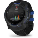 Garmin Instinct 3 AMOLED Aluminium 50mm Αδιάβροχο Smartwatch με Παλμογράφο (Black/Bolt Blue Band)