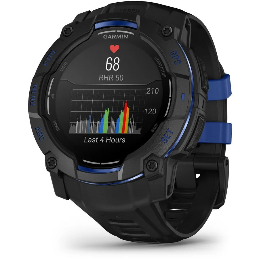 20251029160452_garmin_instinct_3_amoled_aluminium_50mm_adiavrocho_smartwatch_me_palmografo_black_bolt_blue_band.jpeg Garmin Instinct 3 AMOLED Aluminium 50mm Αδιάβροχο Smartwatch με Παλμογράφο (Black/Bolt Blue Band) - Image 1