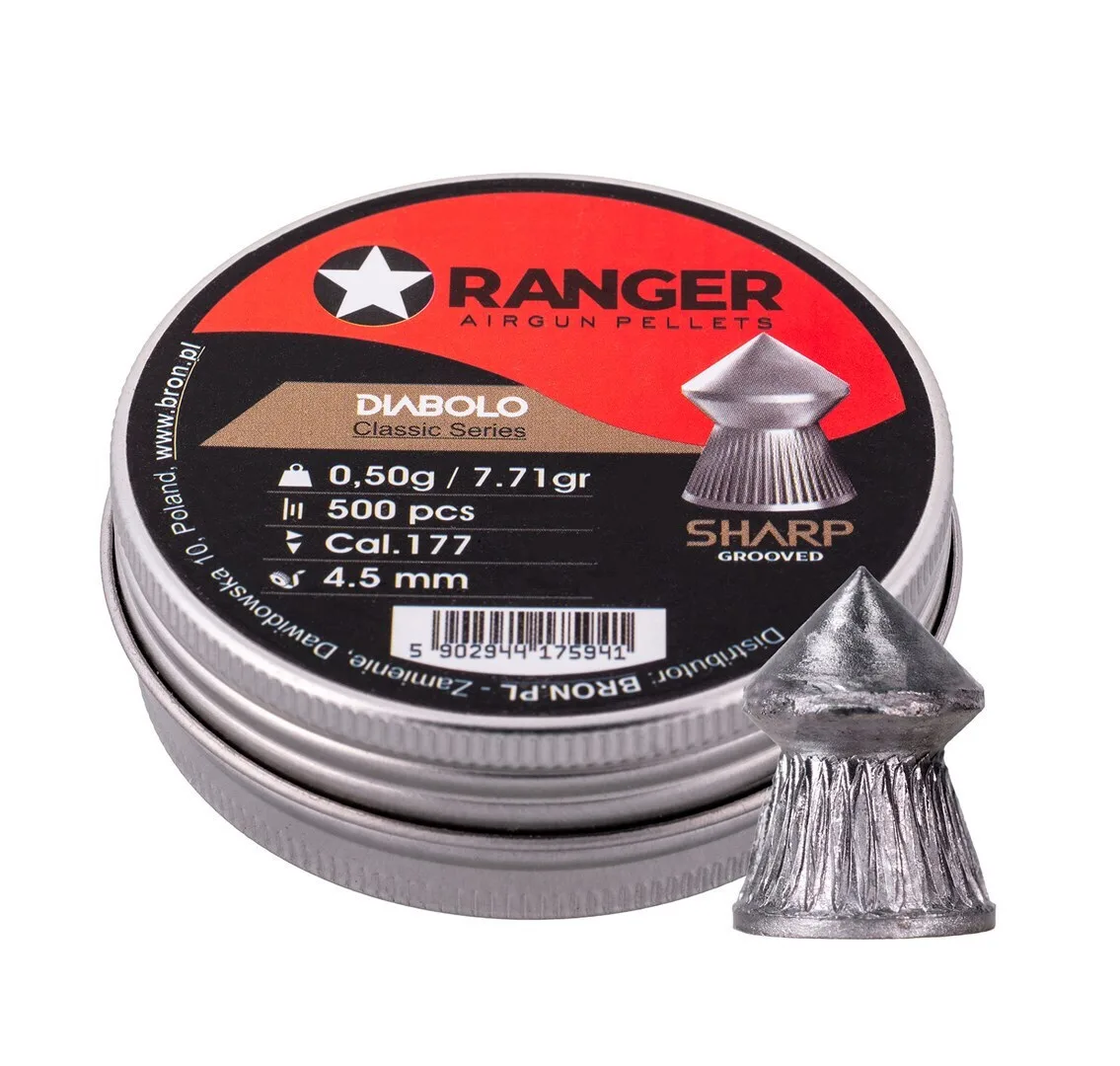 20251029174615_4_5_mm_ranger_diabolo_professional_sharp_grooved_point_500_pellets_rag.jpeg 4.5 Mm Ranger Diabolo Professional Sharp Grooved Point 500 Pellets Rag - Image 1