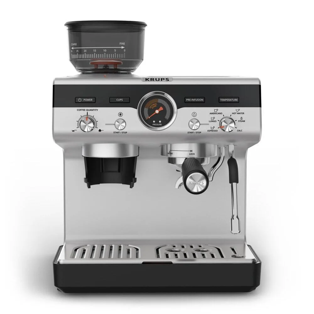 20251031173812_krups_aytomati_michani_espresso_piesis_15bar_me_mylo_alesis_mayri_xp801t10.jpeg Krups Αυτόματη Μηχανή Espresso Πίεσης 15bar με Μύλο Άλεσης Μαύρη XP801T10 - Image 1