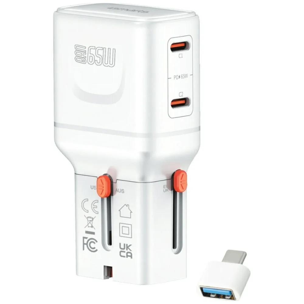 4Smarts Φορτιστής Χωρίς Καλώδιο με 2 Θύρες USB-C 65W Quick Charge 3.0 / Power Delivery Λευκός (Nomad Pocket) - Image 1