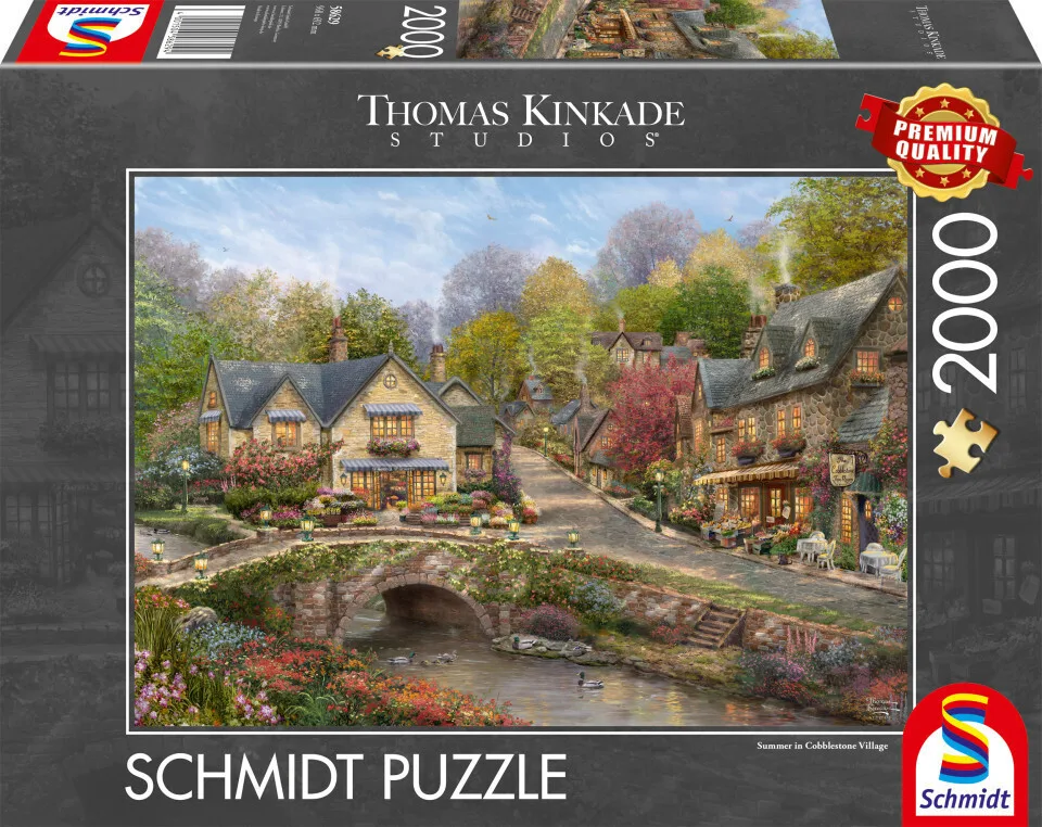 20251105093334_puzzle_2d_2000pcs.jpeg Thomas Kinkade: Summer in Cobblestone Village Puzzle 2D 2000pcs - Image 1