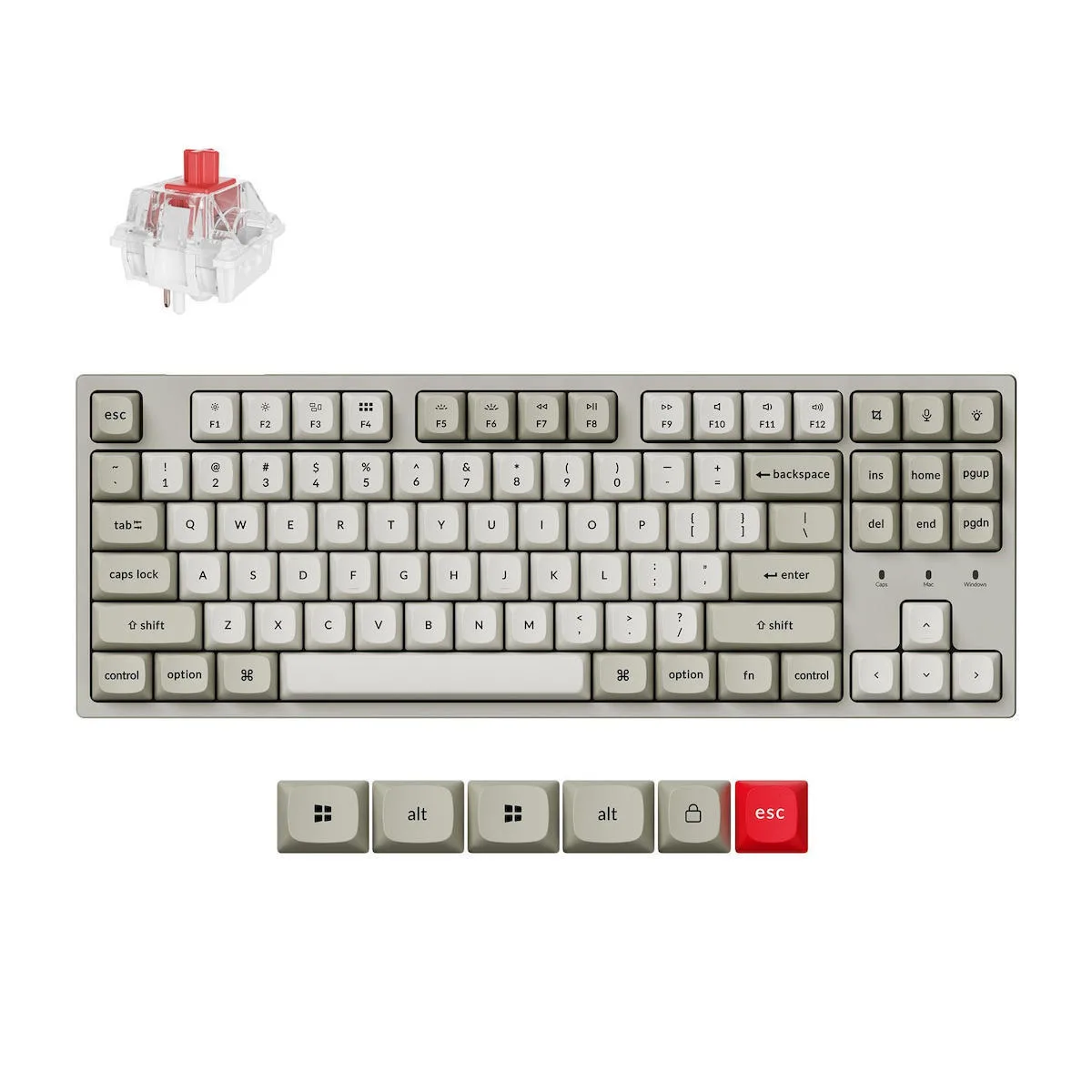 C1 Pro 8K Gaming Μηχανικό Πληκτρολόγιο με Keychron Super Red διακόπτες και RGB φωτισμό C1PX-M1 (Αγγλικό US) Λευκό - Image 1
