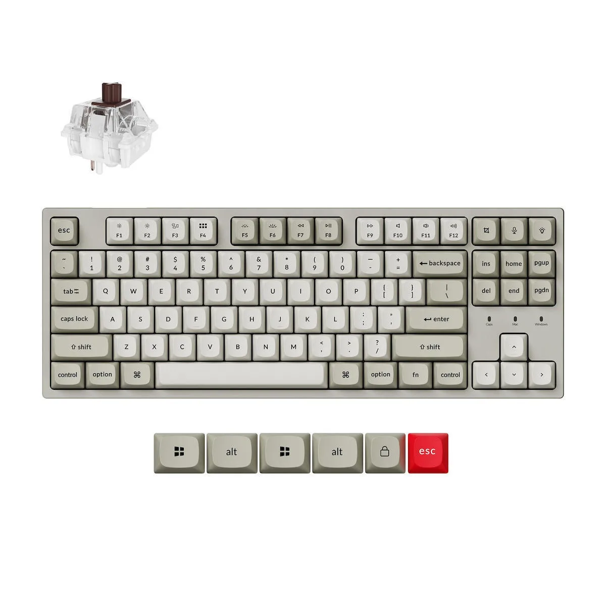 C1 Pro 8K Gaming Μηχανικό Πληκτρολόγιο με Keychron Super Brown διακόπτες και RGB φωτισμό C1PX-M3 (Αγγλικό US) Λευκό - Image 1