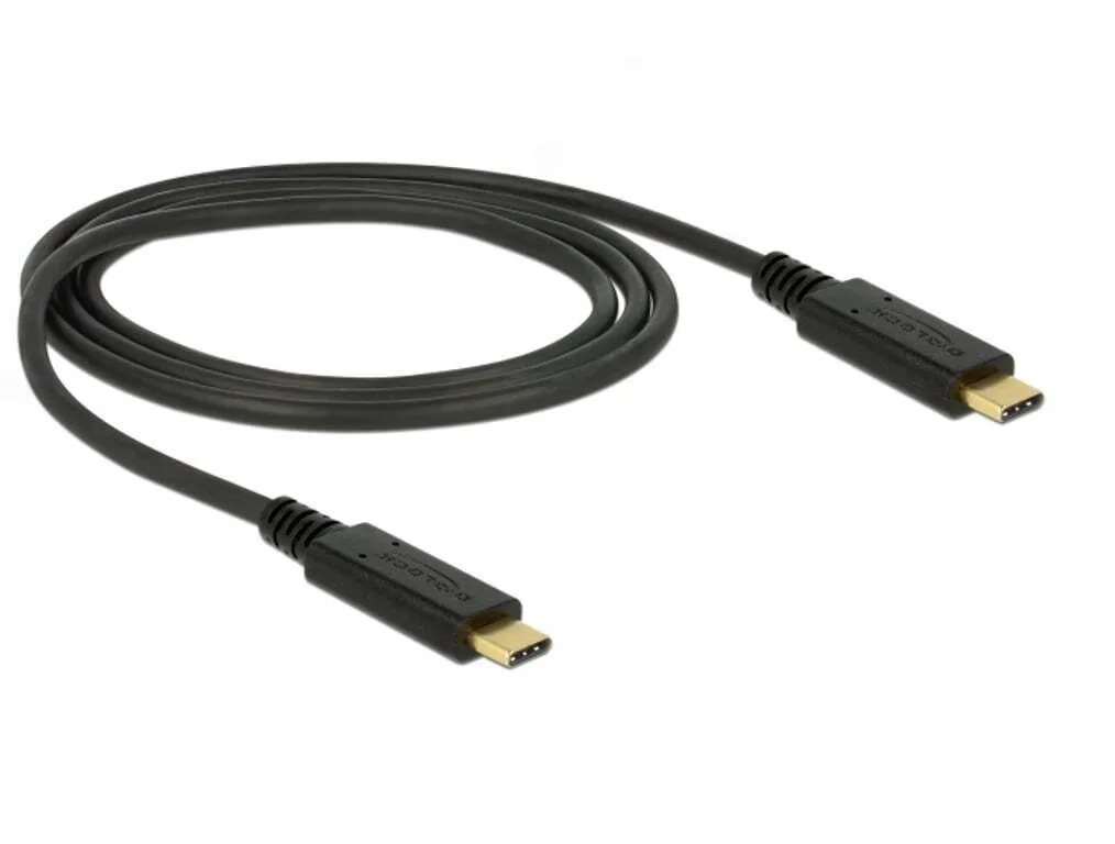 DeLock USB 3.1 Cable USB-C male - USB-C PD Μαύρο 1m 83661 - Image 1