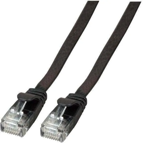 EFB Flat U/UTP Cat.6a (Gigabit) Καλώδιο Δικτύου Ethernet 0.25m Μαύρο K8107SW.0,25 - Image 1
