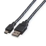 Roline Regular USB 2.0 to micro USB Cable Μαύρο 3m 11.02.8730 1τμχ