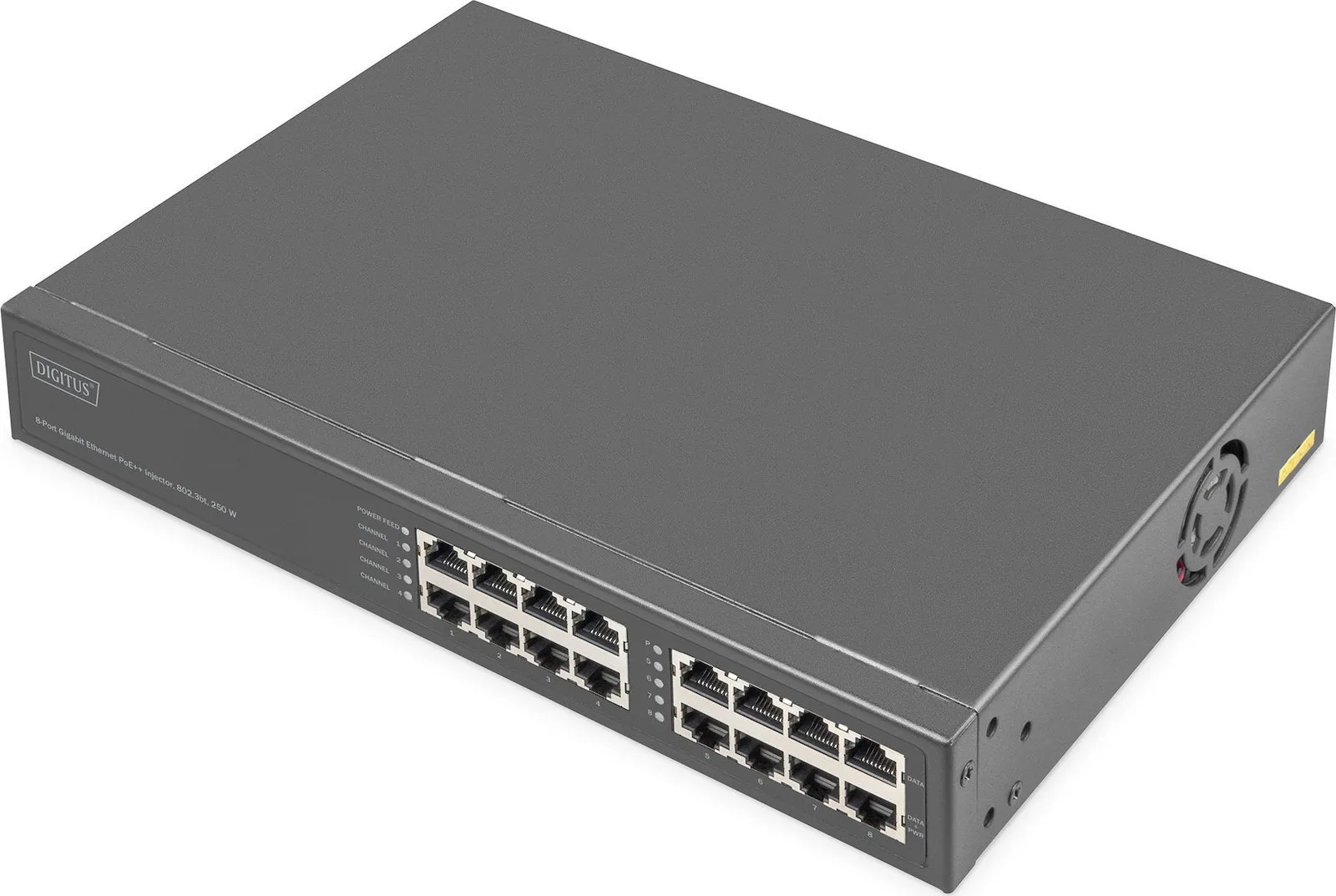 Network Switch Digitus 8-port Gigabitgabit Poe + Injektor 250w Schw - Image 1