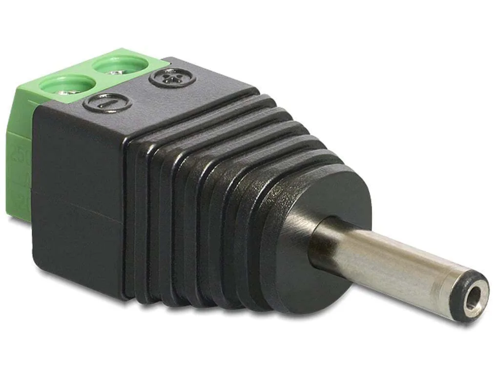 20251106135614_delock_dc_adapter_3_5_x_1_35_mm_male_2_pin_terminal_65434.jpeg DeLock Βύσμα DC male Μαύρο 65434 - Image 1