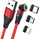RealPower Magnetic USB to Lightning / Type-C / micro USB Cable Κόκκινο 1m (439633)