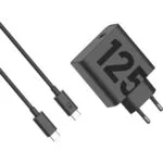 Motorola Φορτιστής με 2 Θύρες USB-C και Καλώδιο USB-C - USB-C 125W Μαύρος (Turbopower)