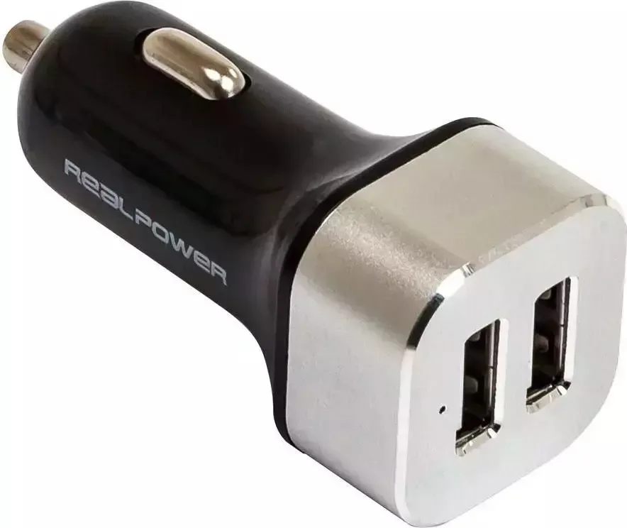 RealPower Φορτιστής Αυτοκινήτου 12W με Θύρες: 2xUSB Μαύρος 176635 - Image 1