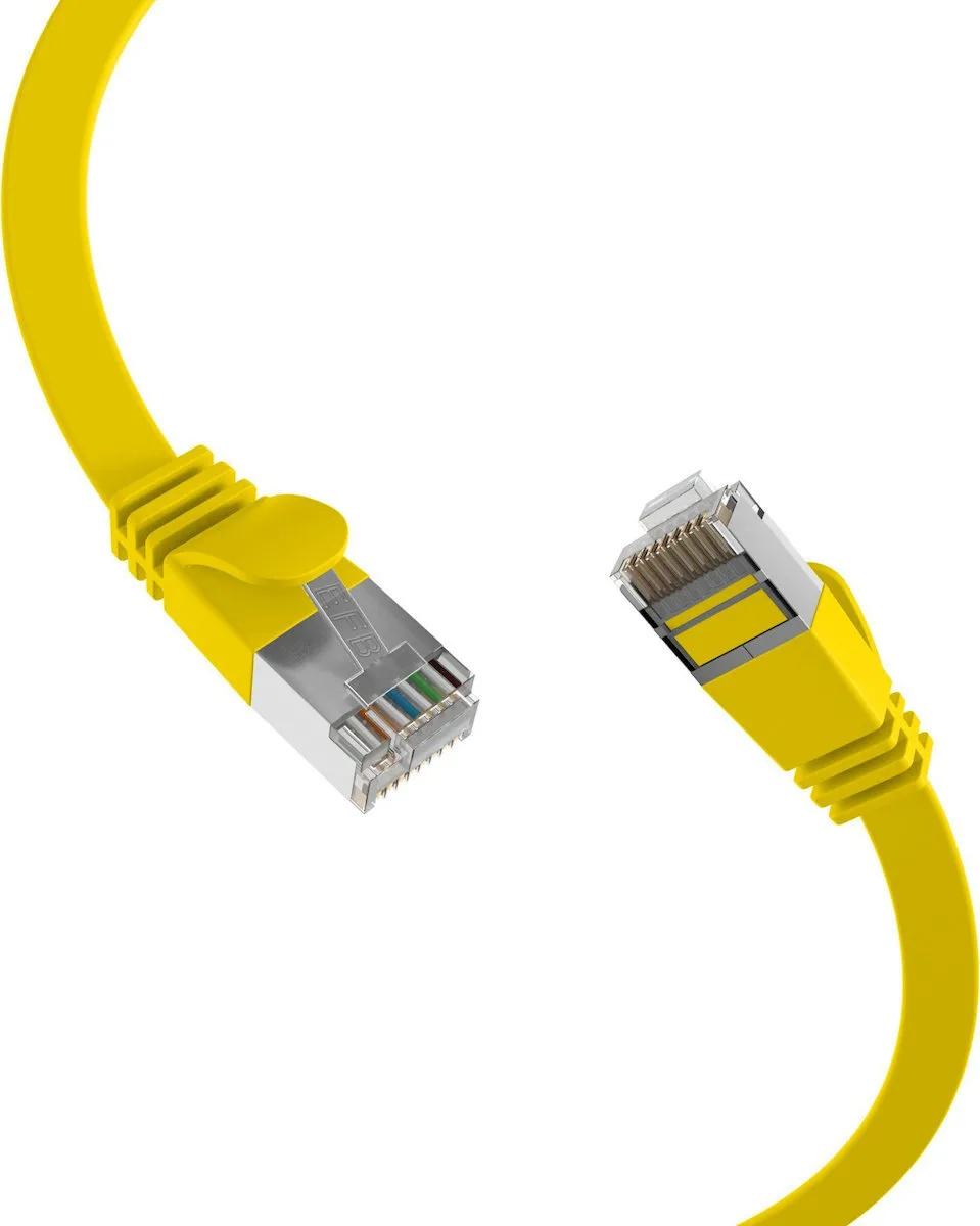 EFB Flat U/FTP (STP) Cat.6a (Gigabit) Καλώδιο Δικτύου Ethernet 0.15m Κίτρινο K5545GE.0,15 - Image 1