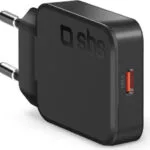 SBS Φορτιστής Χωρίς Καλώδιο GaN με Θύρα USB-C 20W Power Delivery Μαύρος (Ultra-Slim)