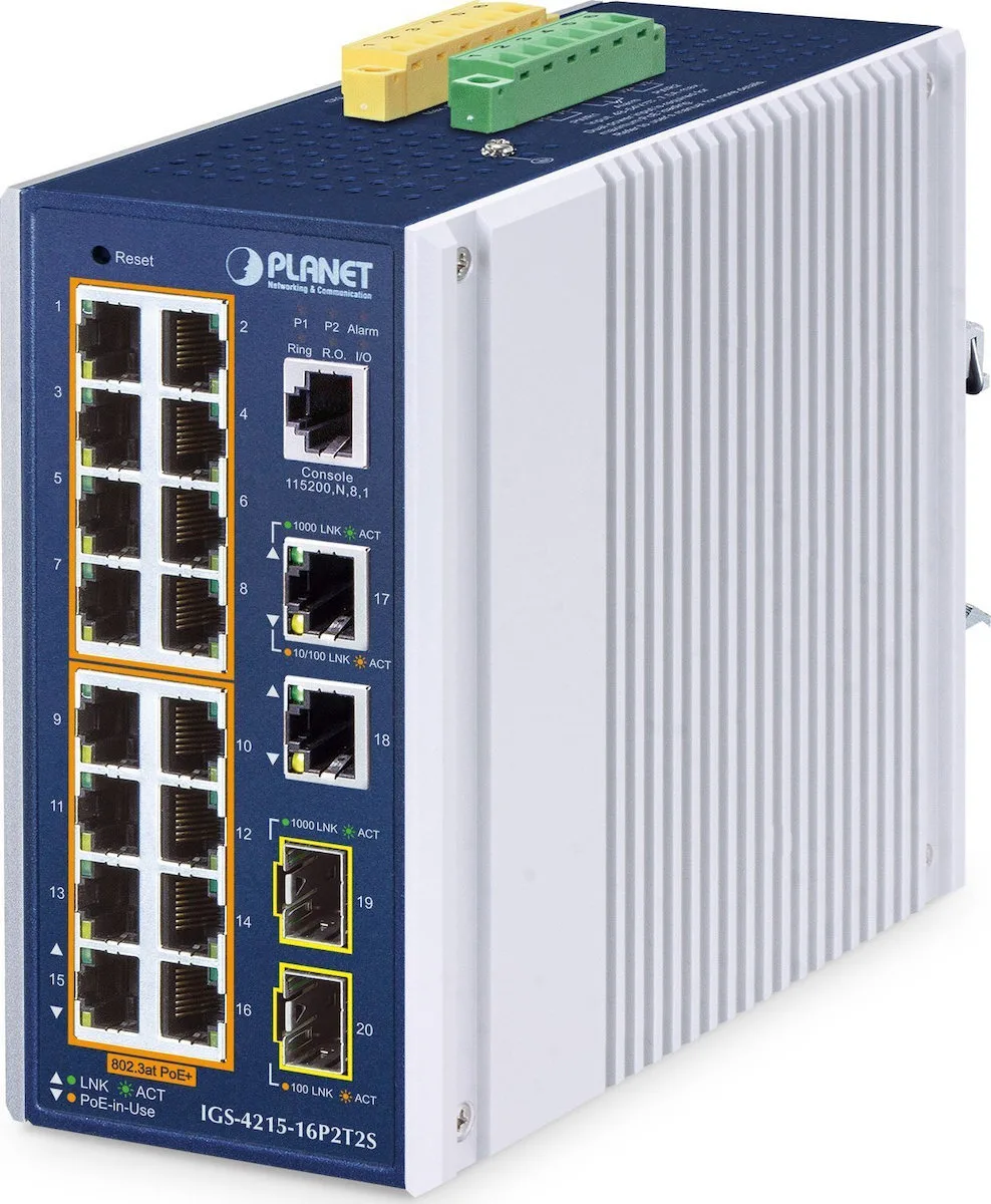 20251119134106_planet_technology_igs_4215_16p2t2s_managed_l2_poe_switch_me_16_thyres_gigabit_1gbps_ethernet.jpeg Planet Technology IGS-4215-16P2T2S Managed L2 PoE+ Switch με 16 Θύρες Gigabit (1Gbps) Ethernet - Image 1