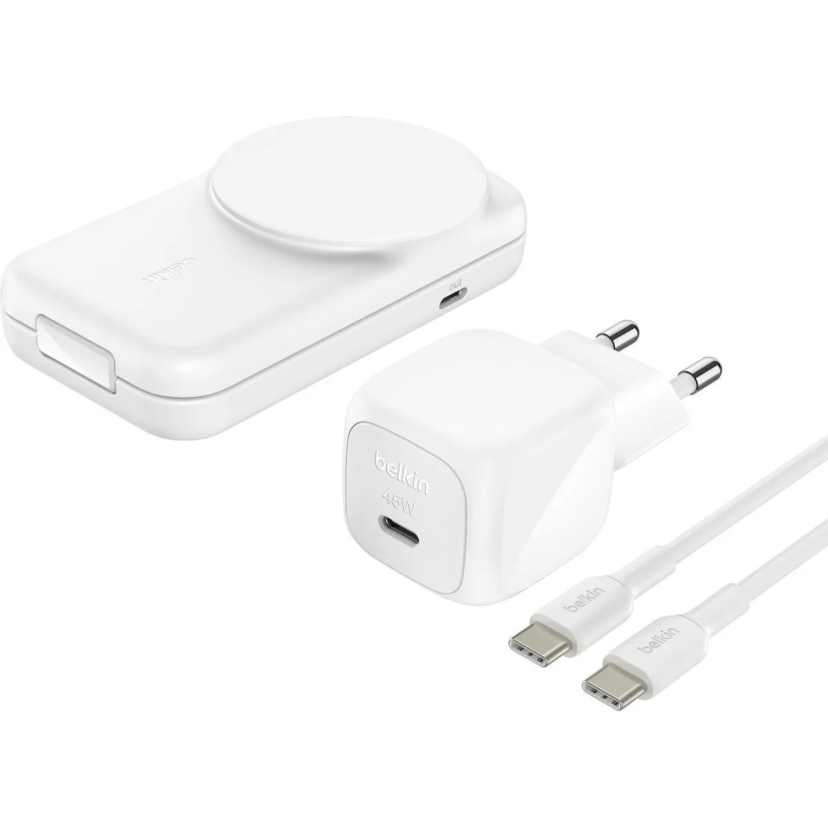 20251124100735_belkin_asyrmatos_fortistis_qi2_25w_leykos_ultracharge_foldable_magnetic_2_in_1.jpeg Belkin Ασύρματος Φορτιστής Qi2 25W Λευκός (UltraCharge Foldable Magnetic 2-in-1) - Image 1
