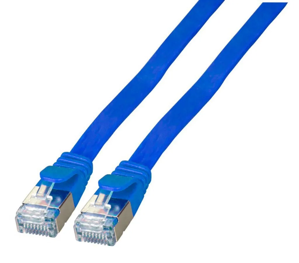 EFB Flat U/FTP (STP) Cat.6a (Gigabit) Καλώδιο Δικτύου Ethernet 1.5m Μπλε K5545BL.1,5 - Image 1