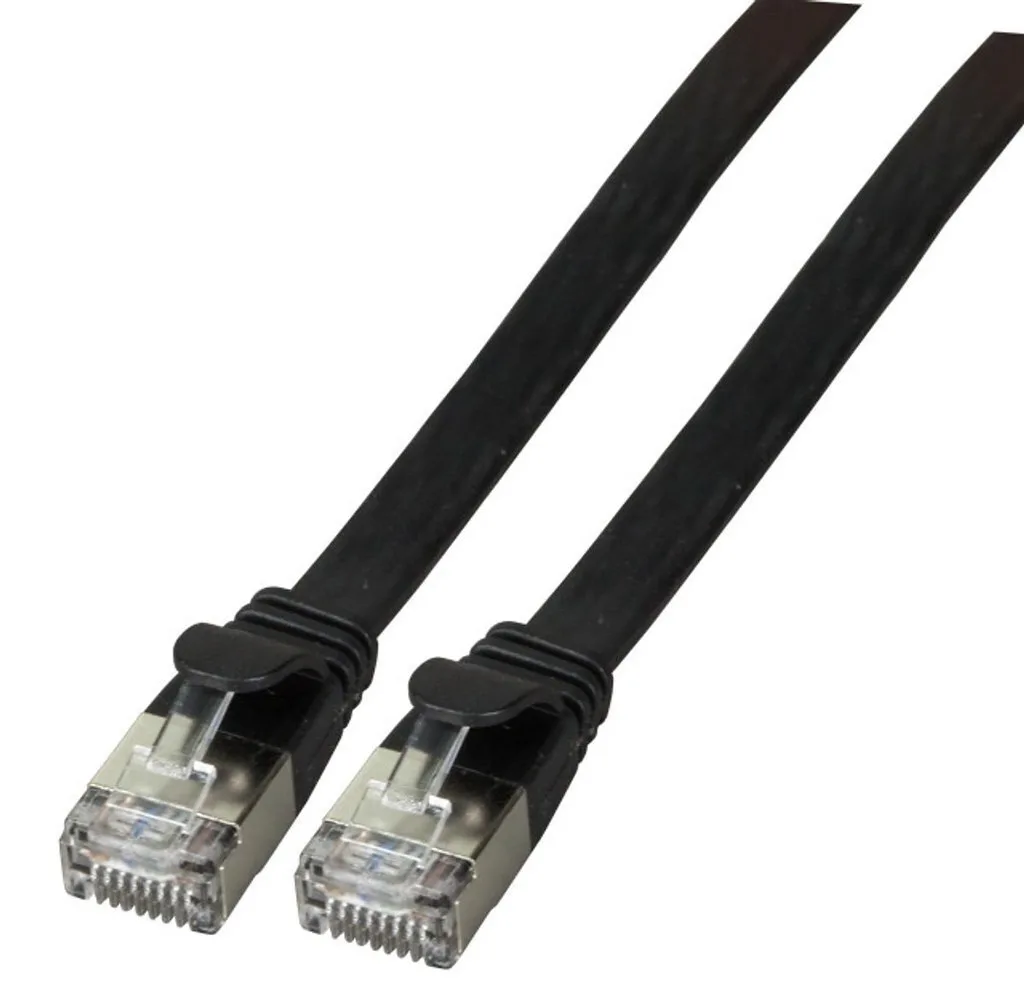 EFB Flat U/UTP Cat.6a (Gigabit) Καλώδιο Δικτύου Ethernet 0.5m Μαύρο K8107SW.0,5 - Image 1