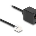 DeLock Flat Τηλεφωνικό Καλώδιο RJ11 6P4C 1m Μαύρο (88092)