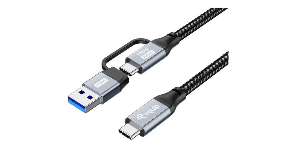 20251126120926_equip_usb_3_2_cable_usb_c_male_usb_a_usb_c_100w_mayro_3m_128433.jpeg Equip USB 3.2 Cable USB-C male - USB-A / USB-C 100W Μαύρο 3m 128433 - Image 1