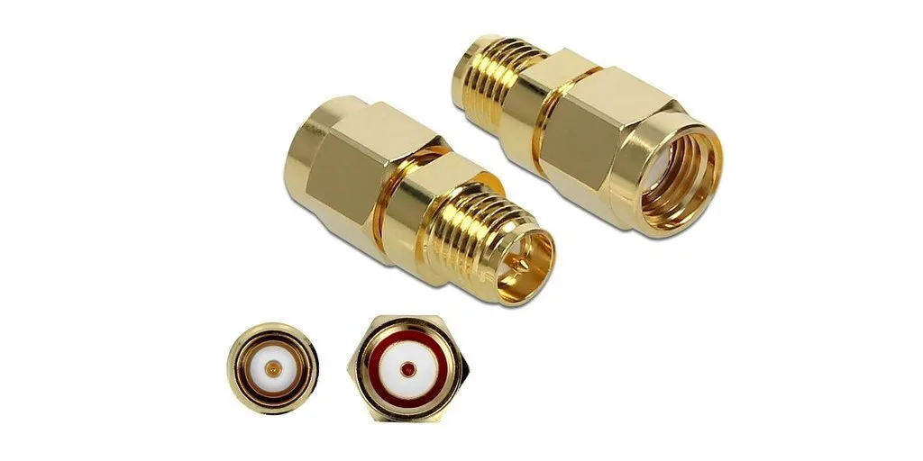 DeLock Μετατροπέας RP-SMA male σε RP-SMA female Χρυσό 1τμχ 89977 - Image 1