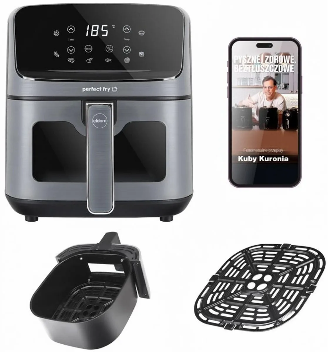 20251126171508_eldom_air_fryer_me_wi_fi_4_2lt_mayro_1199752.jpeg Eldom Air Fryer με Wi-Fi 4.2lt Μαύρο 1199752 - Image 1