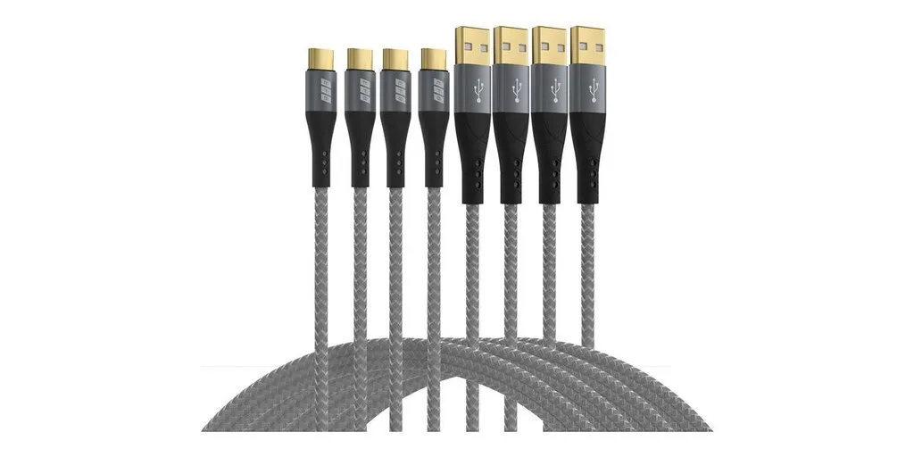 20251128112330_efb_braided_usb_to_type_c_cable_3a_gri_0_5m.jpeg Καλώδιο Usb Efb Usb-a To Usb-c Set 60w Qc 3a 0 5+1+2+3m Gray - Image 1