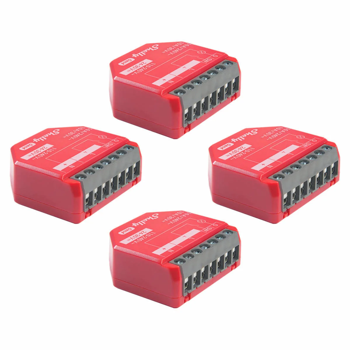 Shelly 1PM Gen4 Smart Switch 1 Καναλιού Wi-Fi, Bluetooth, ZigBee & RF 16A (με Ουδέτερο) 4τμχ 081769 - Image 1