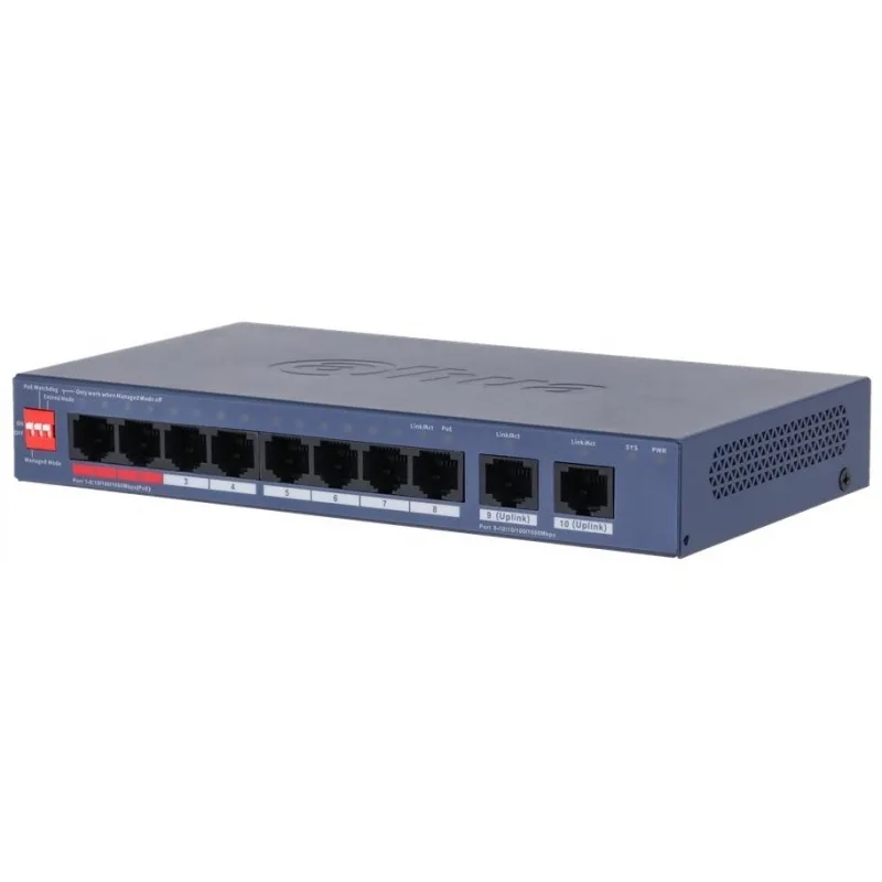 Dahua CS4010-8ET2GT-110 Managed L2 PoE Switch με 10 Θύρες Gigabit (1Gbps) Ethernet - Image 1