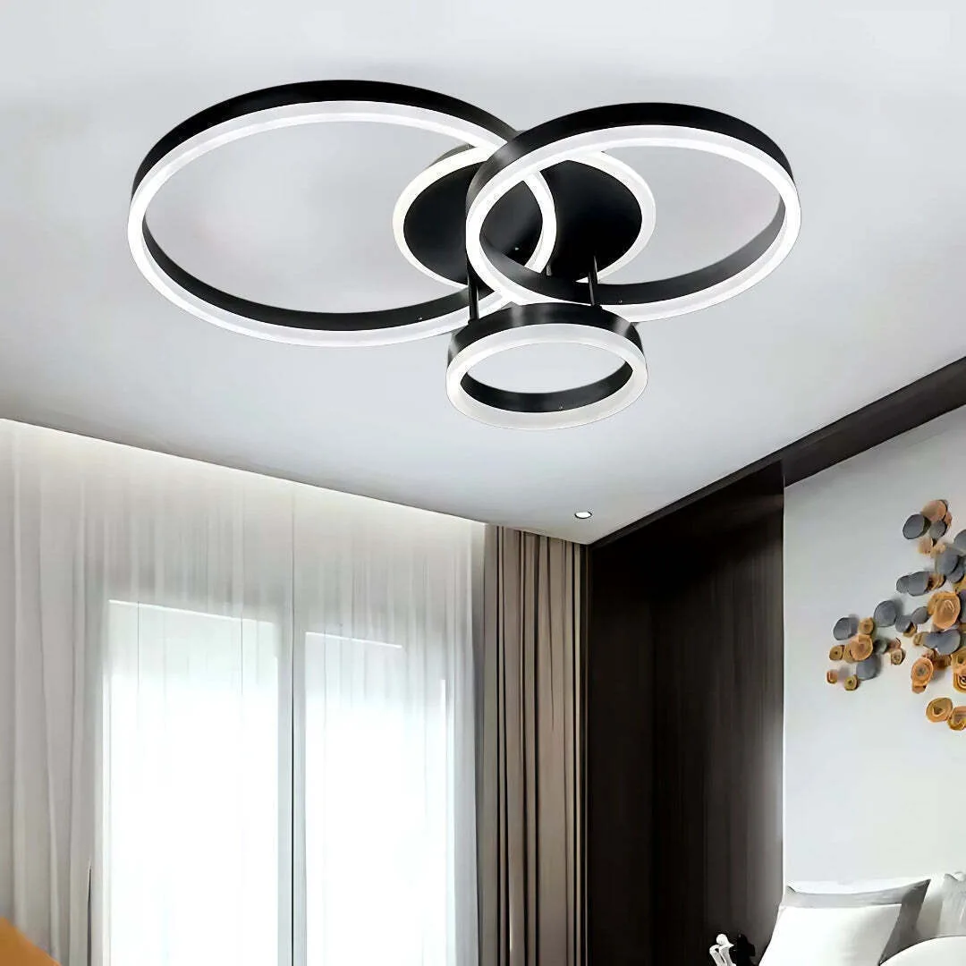 Alista Home Πλαφονιέρα Οροφής Μαύρη με Ενσωματωμένο LED και Τηλεχειριστήριο AT1CT-IM1P-HT2L-LT511/30+40+50BK - Image 1
